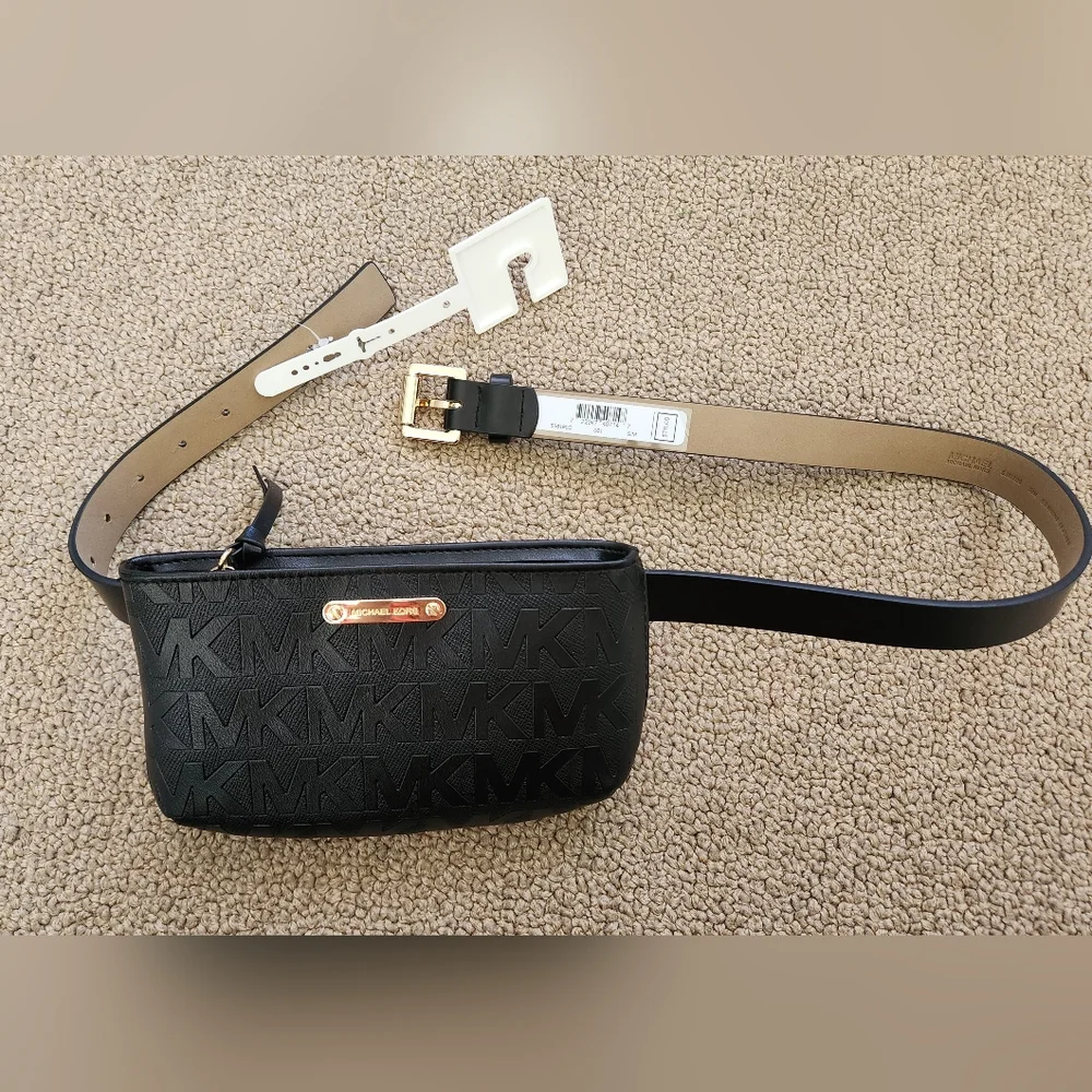 Michael Kors Black and Gold Belt Bag